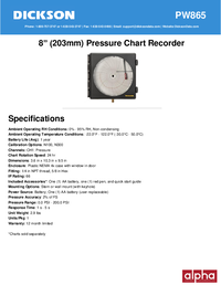 Thumbnail of document Data Sheet - PW8 8 in Pressure Chart Recorder